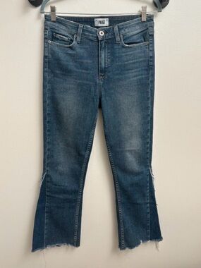 PAIGE Jeans Cropped Distressed Pieced Collette High Rise Stretch Size 29